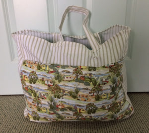 Produce/beach bag large to hold 4 beach towels.